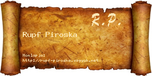 Rupf Piroska névjegykártya